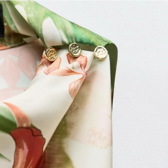 ZARA TROPICAL PRINT MIDI DRESS SIZE S - Picture 12 of 13